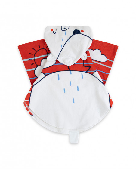 Poncho à rayures garçon rouge little pirates Poncho à rayures garçon rouge little pirates