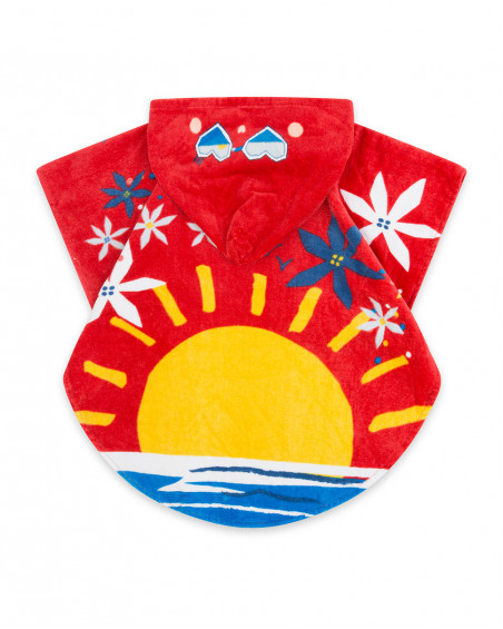 Poncho imprimé fille orange enjoy the sun Poncho imprimé fille orange enjoy the sun