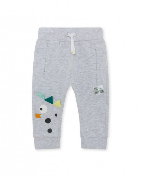 Pantalon en peluche jogging garçon gris in the jungle Pantalon en peluche jogging garçon gris in the jungle