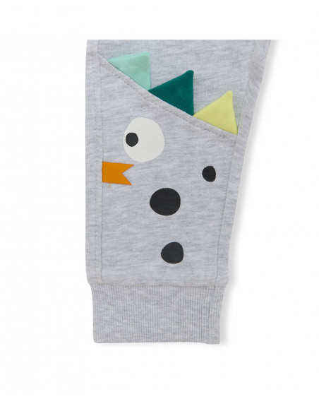 Pantalon en peluche jogging garçon gris in the jungle Pantalon en peluche jogging garçon gris in the jungle