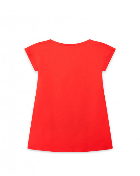 Robe en jersey imprimé fille rouge sea lovers Robe en jersey imprimé fille rouge sea lovers