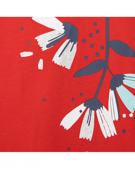 Robe en jersey imprimé fille rouge sea lovers Robe en jersey imprimé fille rouge sea lovers