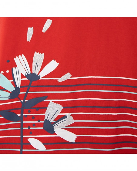 Robe en jersey imprimé fille rouge sea lovers Robe en jersey imprimé fille rouge sea lovers
