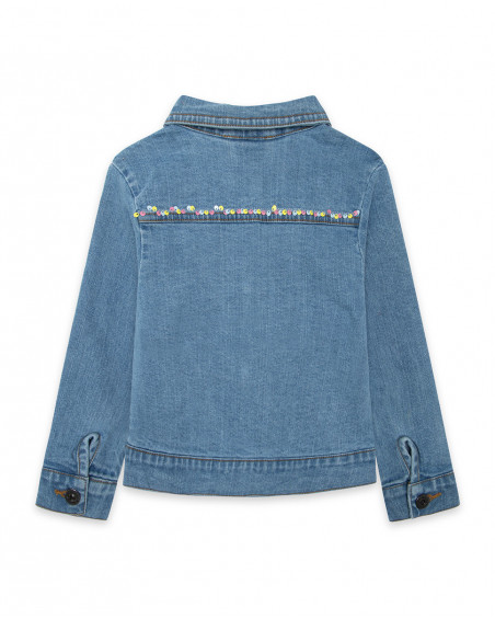 Veste en jeans avec poches fille bleu island
