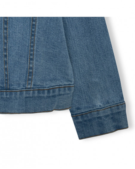 Veste en jeans avec poches fille bleu island