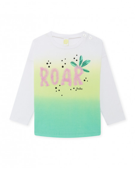 Tee-shirt en jersey manche longue fille vert in the jungle Tee-shirt en jersey manche longue fille vert in the jungle