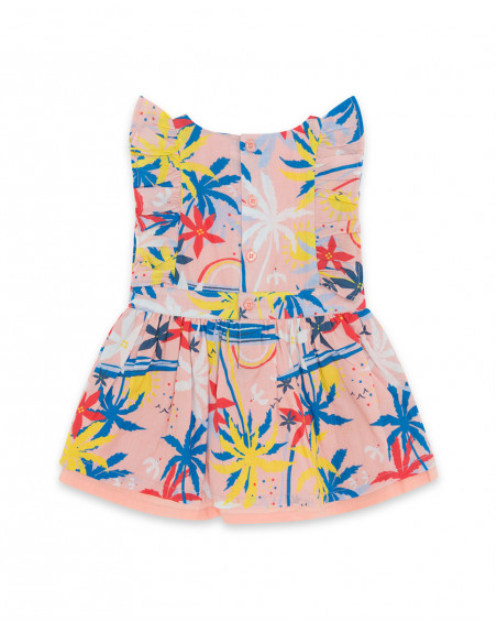 Robe en popeline volants fille orange enjoy the sun Robe en popeline volants fille orange enjoy the sun
