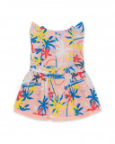 Robe en popeline volants fille orange enjoy the sun Robe en popeline volants fille orange enjoy the sun