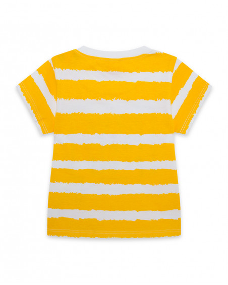 Tee-shirt en jersey à rayures garçon jaune fruitty time Tee-shirt en jersey à rayures garçon jaune fruitty time