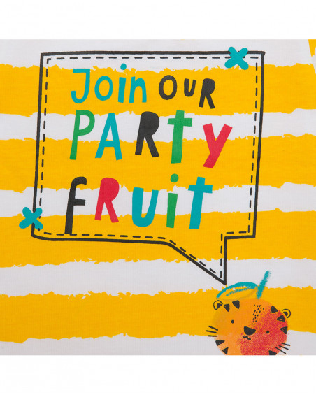 Tee-shirt en jersey à rayures garçon jaune fruitty time Tee-shirt en jersey à rayures garçon jaune fruitty time