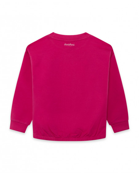 Sweat-shirt en peluche fermée fille rose island