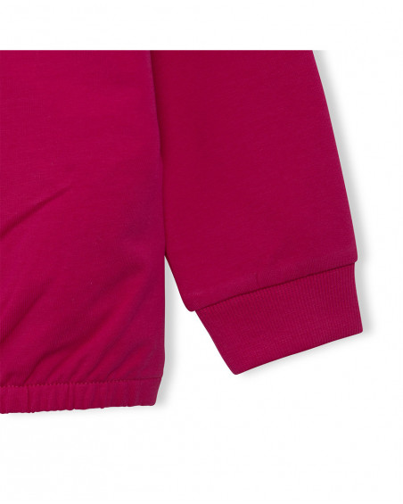 Sweat-shirt en peluche fermée fille rose island