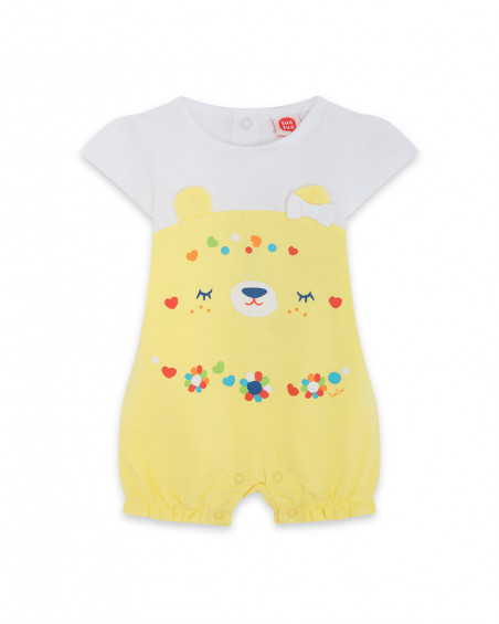 Grenouillère en jersey short fille jaune hi! sunshine Grenouillère en jersey short fille jaune hi! sunshine