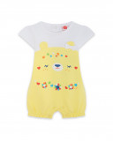 Grenouillère en jersey short fille jaune hi! sunshine Grenouillère en jersey short fille jaune hi! sunshine