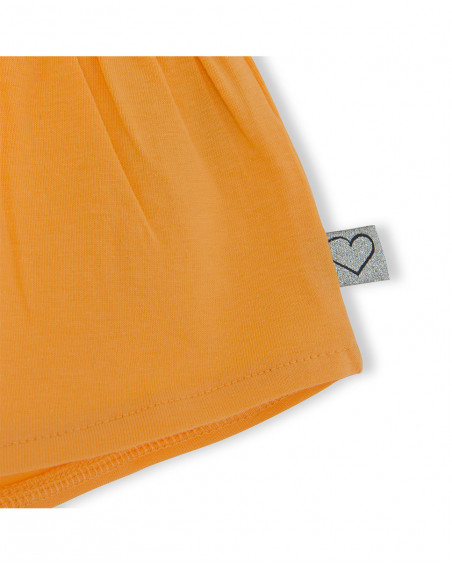 Short en jersey lacets fille jaune basicos baby