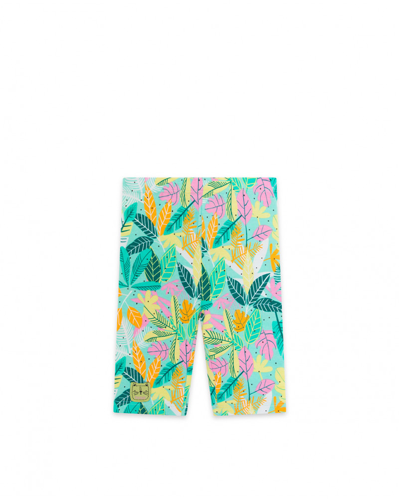Leggings capri en jersey imprimé fille vert in the jungle