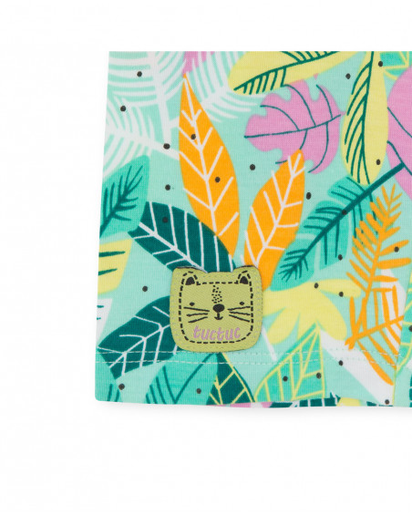Leggings capri en jersey imprimé fille vert in the jungle Leggings capri en jersey imprimé fille vert in the jungle