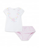 Tee-shirt en jersey et short volants fille rose so cute Tee-shirt en jersey et short volants fille rose so cute