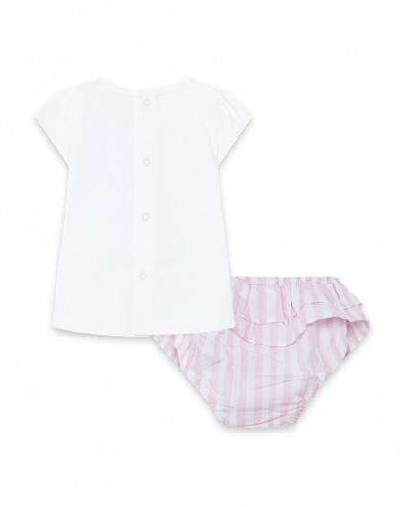 Tee-shirt en jersey et short volants fille rose so cute Tee-shirt en jersey et short volants fille rose so cute