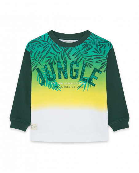 Sweat-shirt en peluche fermée garçon vert jungle street Sweat-shirt en peluche fermée garçon vert jungle street