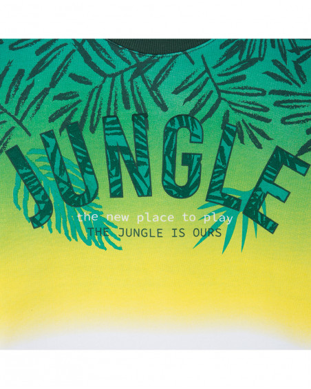 Sweat-shirt en peluche fermée garçon vert jungle street Sweat-shirt en peluche fermée garçon vert jungle street