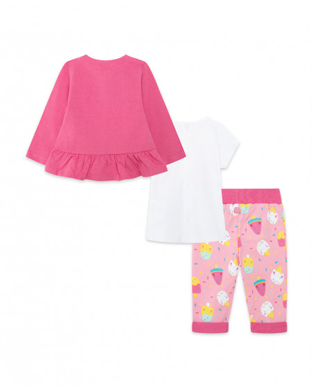 Ensemble 3 pièces jersey glace fille rose icy and sweet Ensemble 3 pièces jersey glace fille rose icy and sweet
