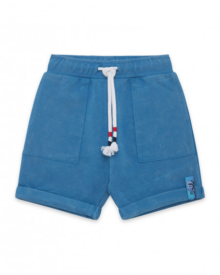 Bermuda en coton molletonné avec poches garçon bleu surf club Bermuda en coton molletonné avec poches garçon bleu surf club