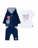 Ensemble 3 pièces molletonné e jersey à rayures garçon bleu Ensemble 3 pièces molletonné e jersey à rayures garçon bleu