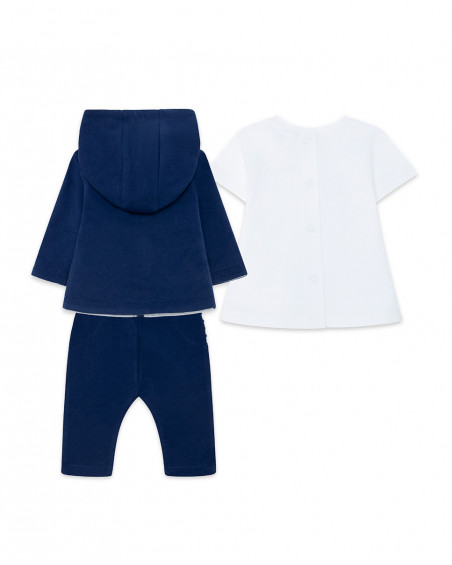 Ensemble 3 pièces molletonné e jersey à rayures garçon bleu Ensemble 3 pièces molletonné e jersey à rayures garçon bleu