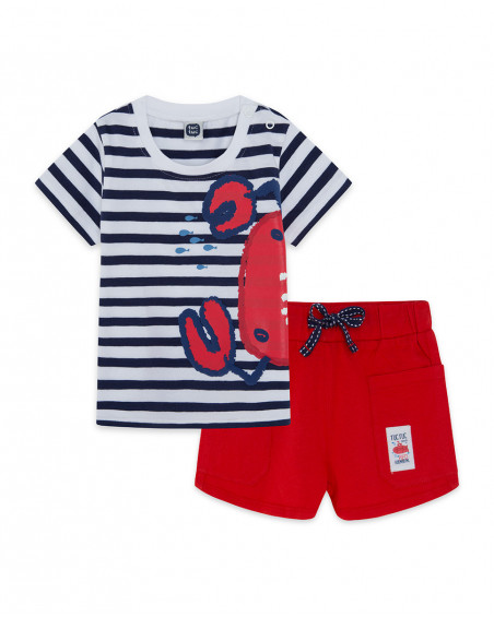Tee-shirt et short en jersey avec poches garçon rouge red Tee-shirt et short en jersey avec poches garçon rouge red