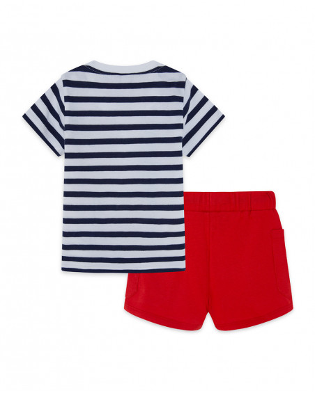 Tee-shirt et short en jersey avec poches garçon rouge red Tee-shirt et short en jersey avec poches garçon rouge red