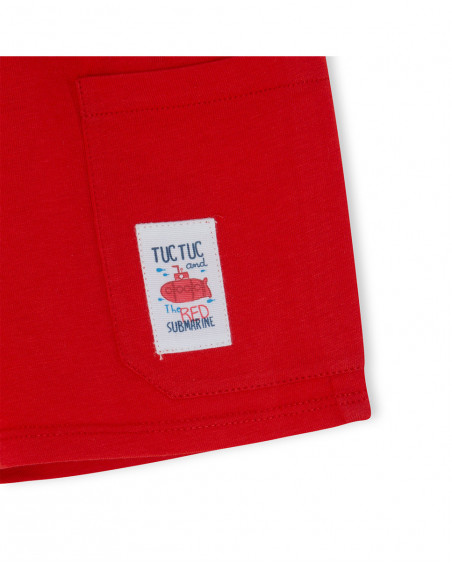 Tee-shirt et short en jersey avec poches garçon rouge red Tee-shirt et short en jersey avec poches garçon rouge red