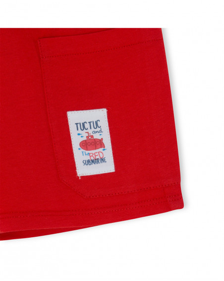 Tee-shirt et short en jersey avec poches garçon rouge red