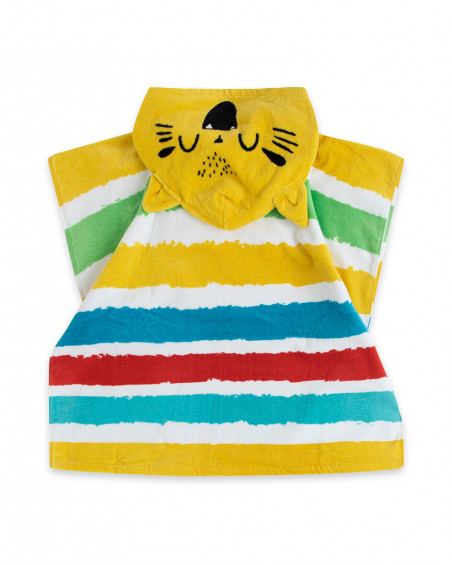 Poncho à rayures garçon jaune fruitty time