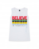 T-shirt believe happy message T-shirt believe happy message