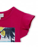 Tee-shirt en jersey volants fille rose island Tee-shirt en jersey volants fille rose island