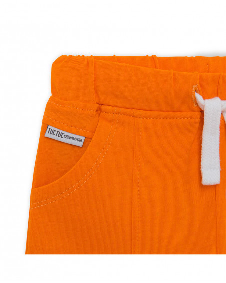Bermuda en jersey lacets garçon orange basicos baby Bermuda en jersey lacets garçon orange basicos baby