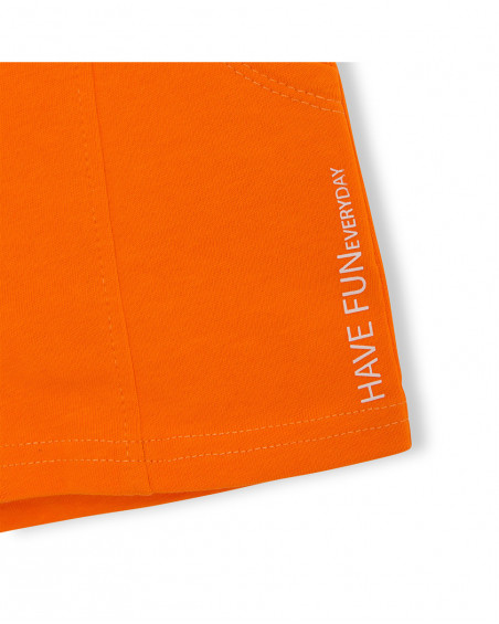 Bermuda en jersey lacets garçon orange basicos baby Bermuda en jersey lacets garçon orange basicos baby