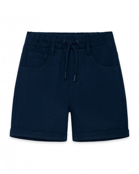 Bermuda en jersey lacets garçon bleu surf club Bermuda en jersey lacets garçon bleu surf club