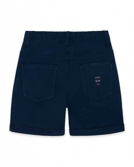 Bermuda en jersey lacets garçon bleu surf club Bermuda en jersey lacets garçon bleu surf club