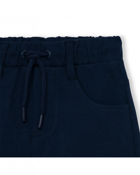 Bermuda en jersey lacets garçon bleu surf club Bermuda en jersey lacets garçon bleu surf club
