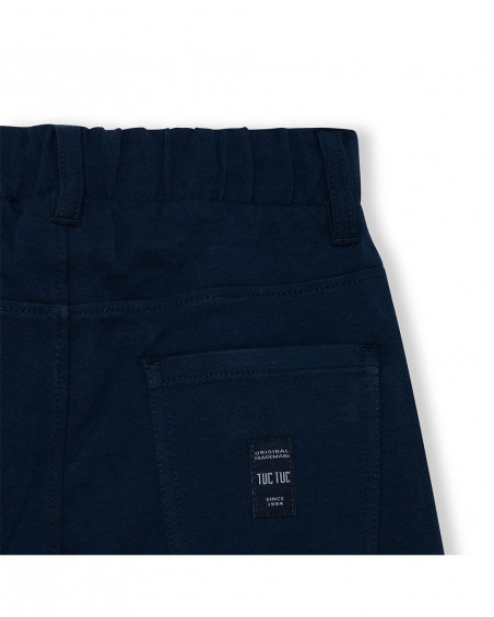 Bermuda en jersey lacets garçon bleu surf club Bermuda en jersey lacets garçon bleu surf club