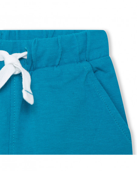 Bermuda en jersey lacets garçon bleu fruitty time Bermuda en jersey lacets garçon bleu fruitty time
