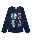 Tee-shirt en jersey manche longue fille bleu sea lovers Tee-shirt en jersey manche longue fille bleu sea lovers