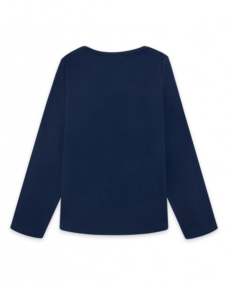 Tee-shirt en jersey manche longue fille bleu sea lovers Tee-shirt en jersey manche longue fille bleu sea lovers