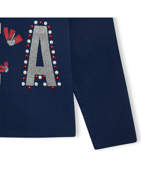 Tee-shirt en jersey manche longue fille bleu sea lovers Tee-shirt en jersey manche longue fille bleu sea lovers