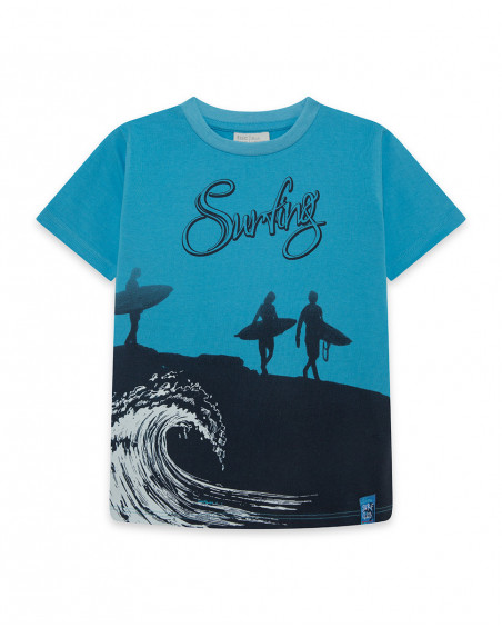 Tee-shirt en jersey imprimée garçon bleu surf club Tee-shirt en jersey imprimée garçon bleu surf club