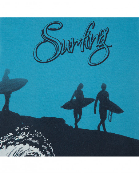 Tee-shirt en jersey imprimée garçon bleu surf club Tee-shirt en jersey imprimée garçon bleu surf club