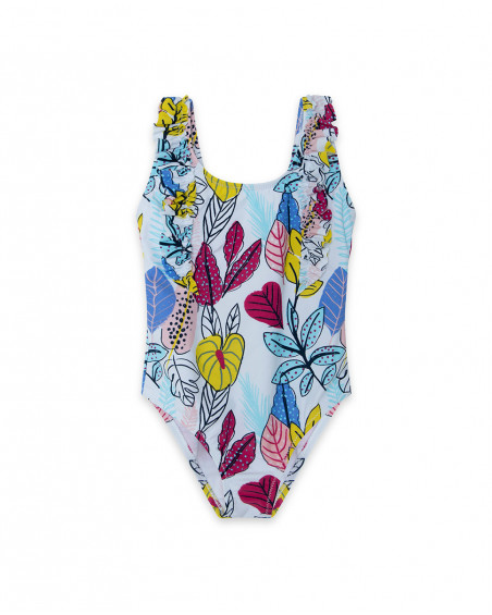 Maillot de bain imprimé fille blanche island Maillot de bain imprimé fille blanche island