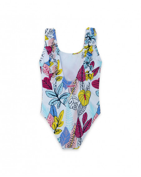 Maillot de bain imprimé fille blanche island Maillot de bain imprimé fille blanche island
